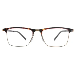 Business Browline Glasses – OpteLux OSZ052 Titanium Browline Eyewear Front View for Executives