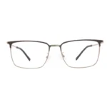 Front view of OpteLux OSZ071 gold business square glasses – titanium eyewear for professionals seeking elegance and confidence.