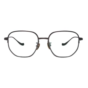 OpteLux OSZCN060 olive crown eyeglasses with squared lenses and gold bridge details