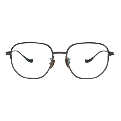 OpteLux OSZCN060 olive crown eyeglasses with squared lenses and gold bridge details