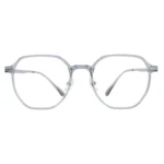 OpteLux OYH8406 crown glasses front view with transparent grey geometric frame