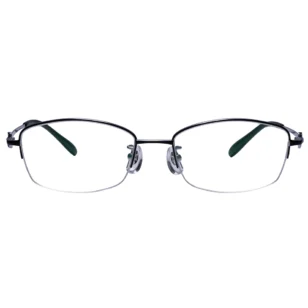Front view of Optelux OKA8146 Executive Half Frame Glasses with dark arms
