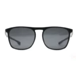 Polarized Browline Sunglasses OJO828 with black frame and grey lenses – front view
