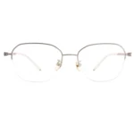 OpteLux OSZ675 luxury round glasses frames front view premium titanium mix