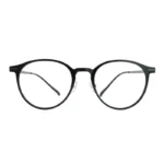 OpteLux OYH8403 lightweight titanium round glasses, dark executive front view