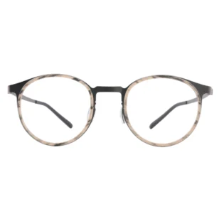 OpteLux OHN310 titanium Boston eyeglasses – front view with marble-patterned rims