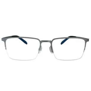 Front view of OpteLux OSZ968 titanium business semi-rimless glasses – executive rectangular design for professionals.