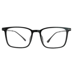 OpteLux OYH8413 titanium square eyeglasses with deep green front view