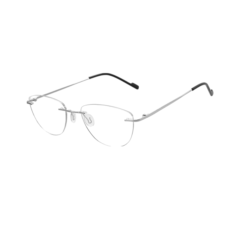 Platinum Silver edition of OpteLux OJY001 semi rimless glasses.