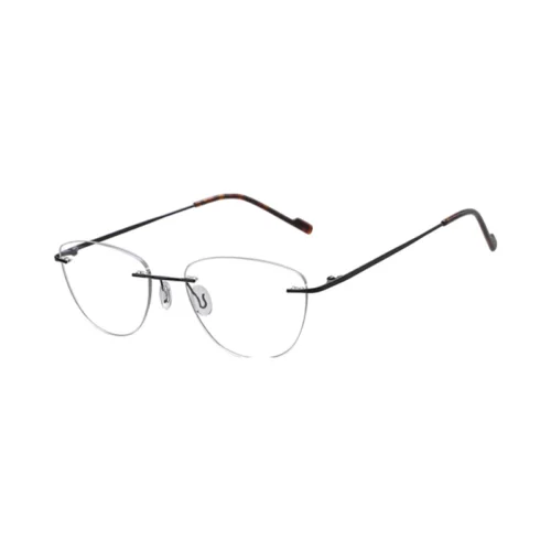 Black edition of OpteLux OJY001 executive semi rimless glasses.