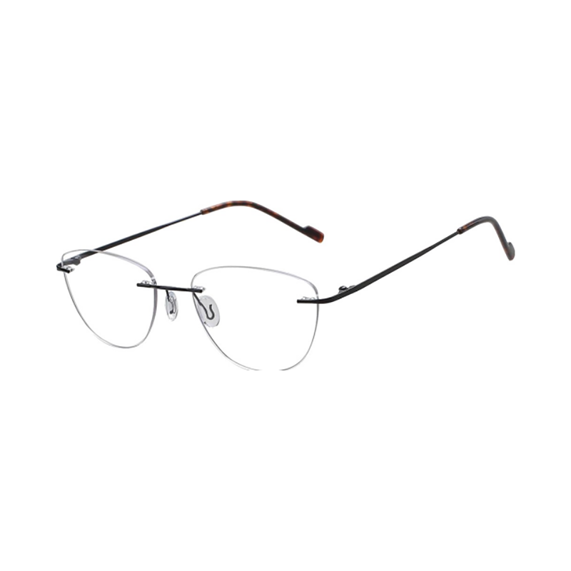 Black edition of OpteLux OJY001 executive semi rimless glasses.