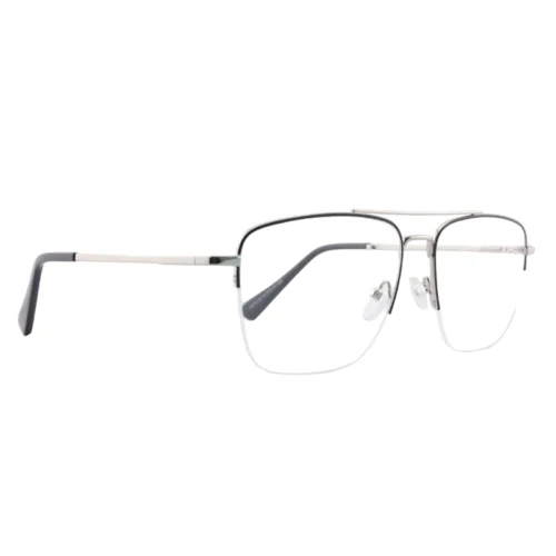 45-degree angle view of OpteLux OJY110 semi-rim browline eyeglasses.