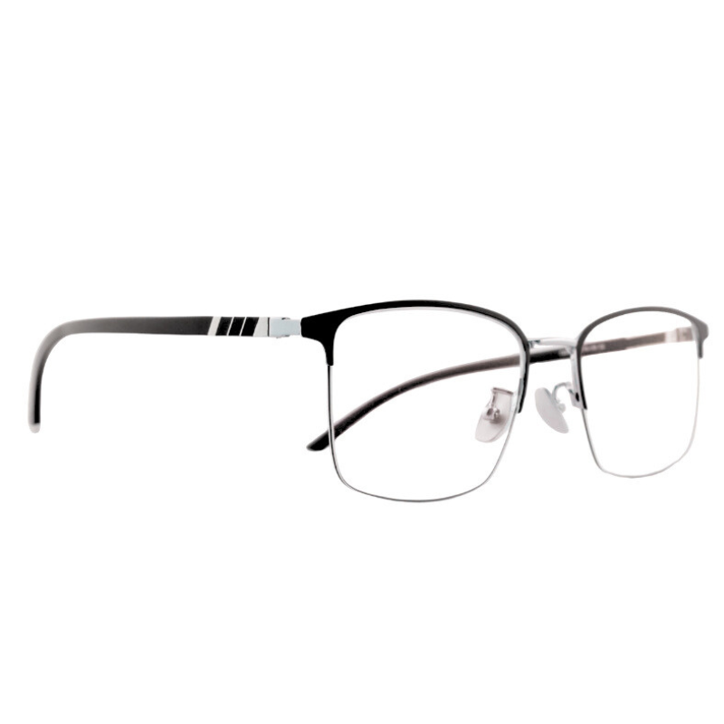 45-degree angle of OpteLux OJO732 semi rimless square glasses in modern premium finish.
