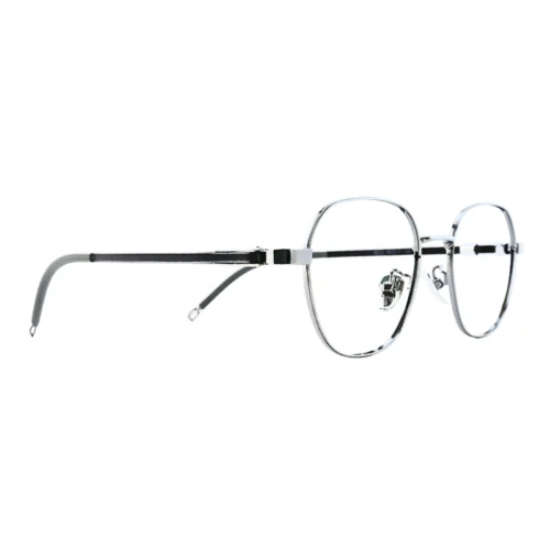 45-degree view of OpteLux OJO623 silver round glasses frames with premium finishing.