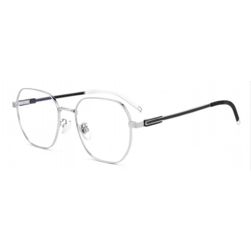 Silver and white variation of OpteLux OJO615 crown eyeglasses in minimal premium styling.
