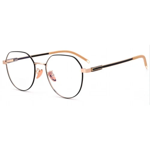 OpteLux OJO617 crown glasses – gold frame with black upper rim and warm beige temples