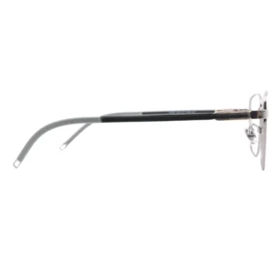 Optelux OJO620 light-silver square-frame glasses, slim temple side view