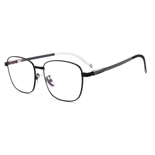 Optelux OJO620 black square-frame glasses with slim metal temples