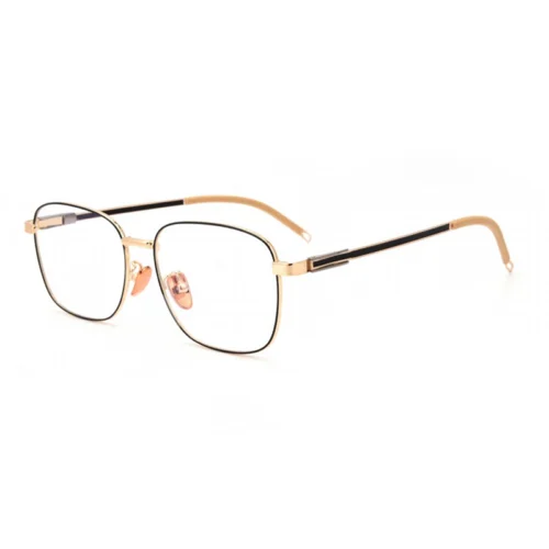 OpteLux OJO627 warm gold square frame glasses with dark upper rim