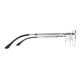 OpteLux OJO184 square glasses side view with double-line metallic temples