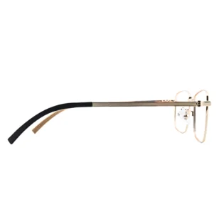 OpteLux OJO603 square glasses side view – streamlined metal temple