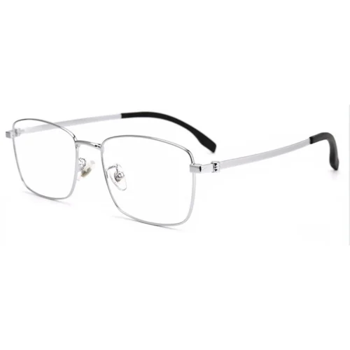 OpteLux OJO603 square glasses in bright metal finish – minimalist design