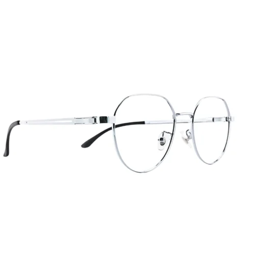OpteLux OJO610 silver crown glasses three quarter view