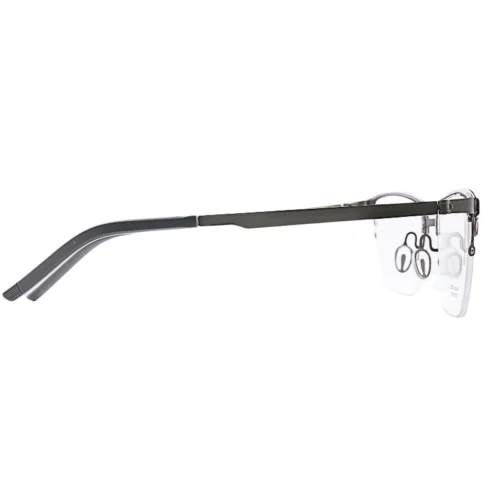 OpteLux OHN270 browline glasses frames – slim titanium temples side view