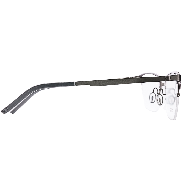 OpteLux OHN270 browline glasses frames – slim titanium temples side view
