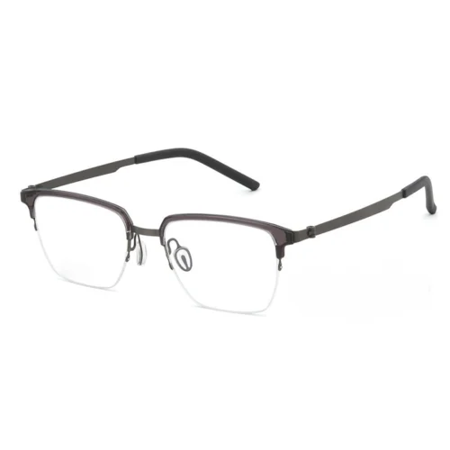 OpteLux OHN270 browline glasses frames – angled semi-rimless titanium design