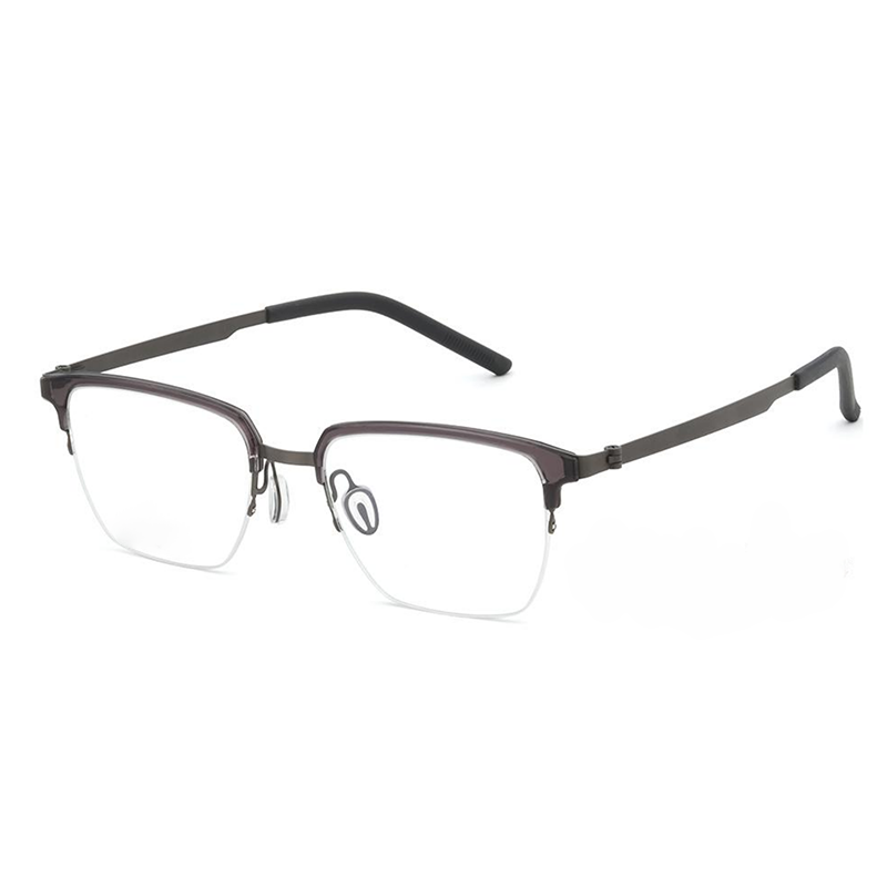 OpteLux OHN270 browline glasses frames – angled semi-rimless titanium design