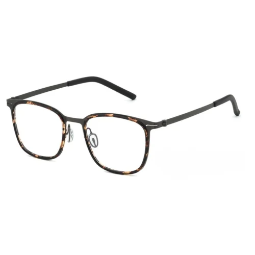 OpteLux OHN276 square frame glasses in dark tortoiseshell, three-quarter view