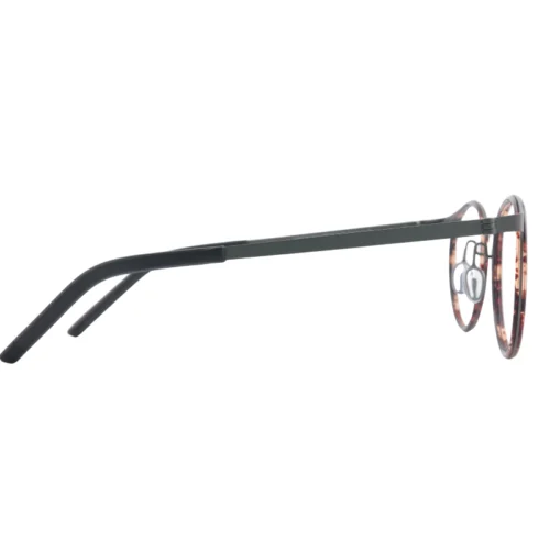 Side view of OpteLux OHN271 oval-shape glasses with slim dark temples