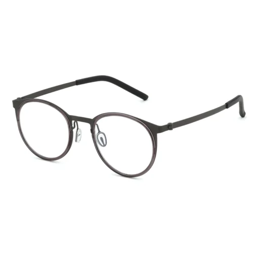 OpteLux OHN271 oval-shape glasses in dark solid finish, angled view