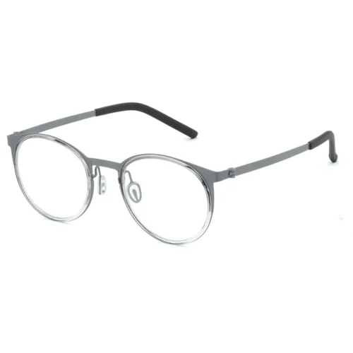 OpteLux OHN271 oval-shape glasses with translucent grey rim and metal bridge