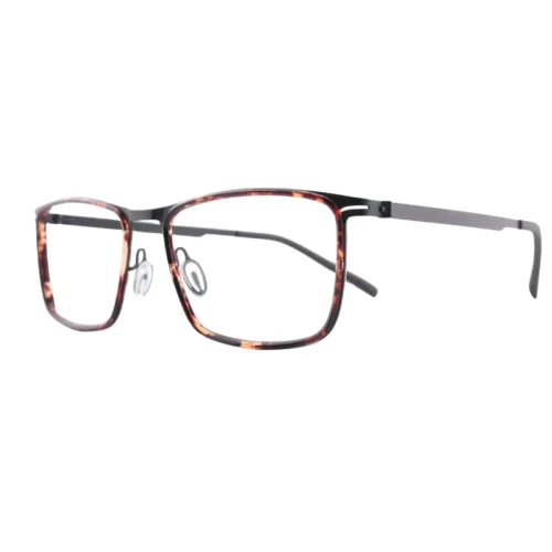 OpteLux OHN311 square glasses three-quarter view with tortoiseshell rim