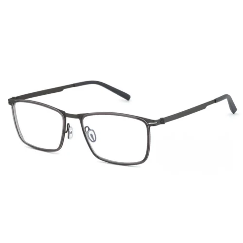 OpteLux OHN311 square glasses in translucent gray metal finish