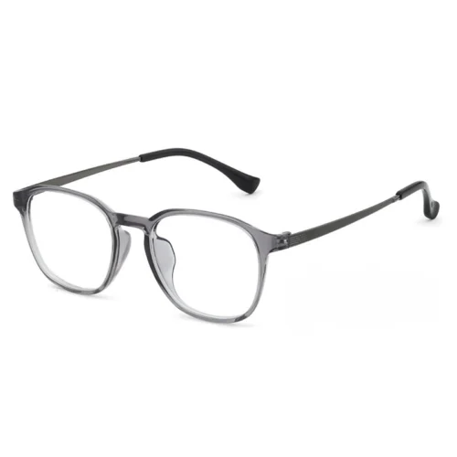 Transparent grey OpteLux OHN604 boston glasses with dark temples