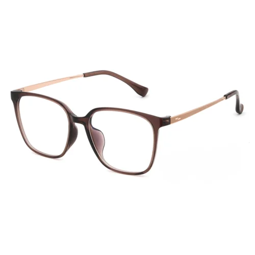 OpteLux OHN606 – square titanium glasses for men, angled view