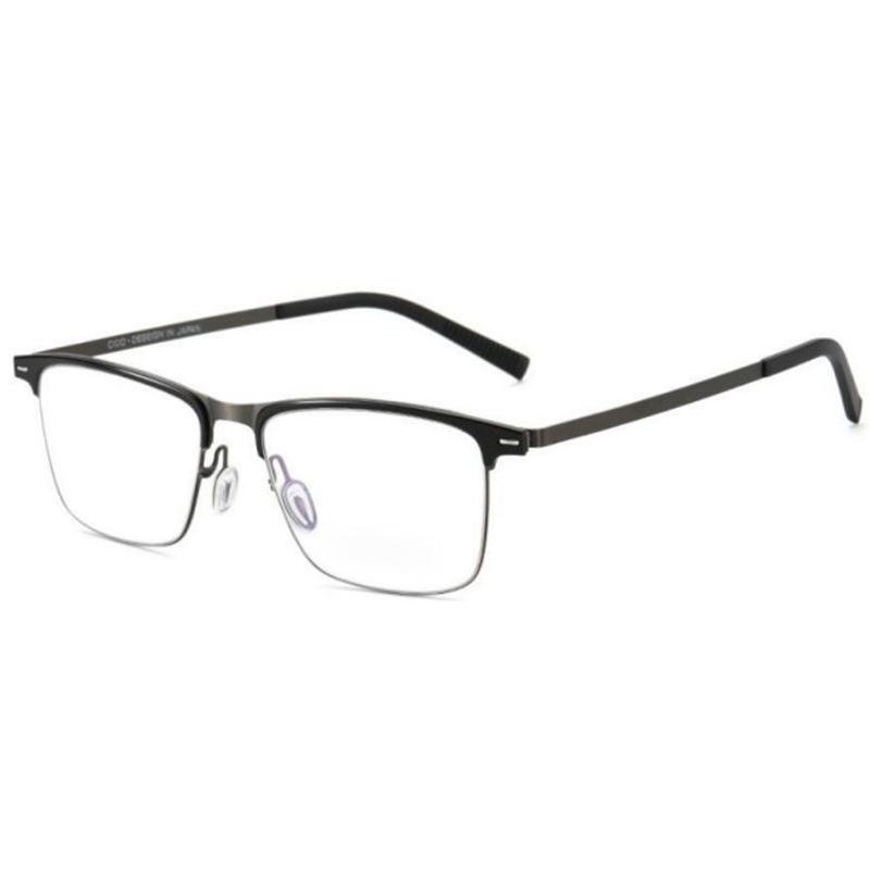 Business Browline Glasses – OpteLux OSZ052 titanium executive eyewear front view in black