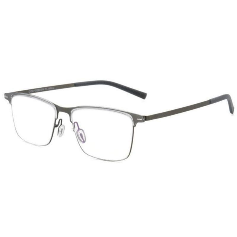 Business Browline Glasses – OpteLux OSZ052 titanium semi rimless browline frame in gunmetal