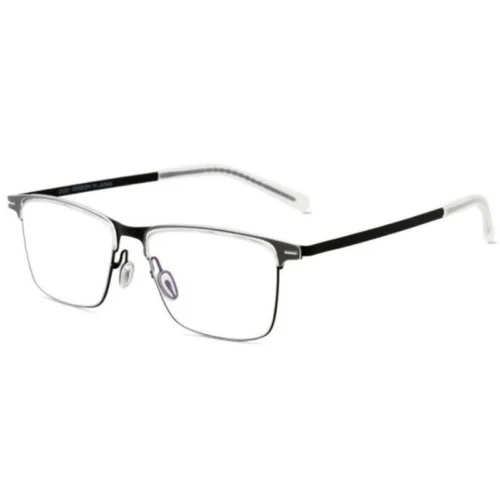 Business Browline Glasses – OpteLux OSZ052 titanium premium executive eyewear in black and white finish
