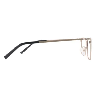 Side view of OpteLux OSZ071 titanium business square glasses highlighting sleek temples and lightweight comfort.