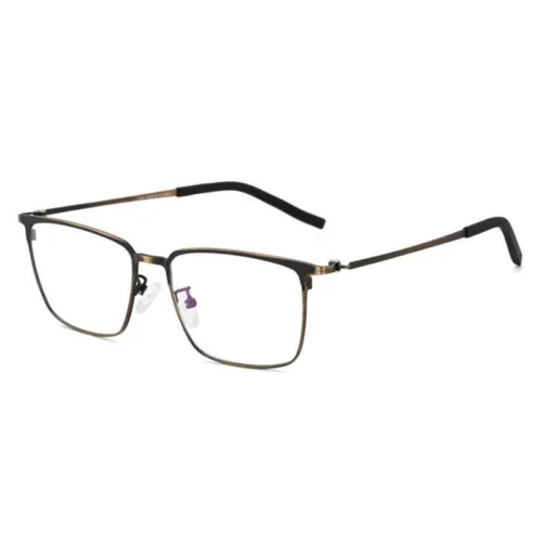 OpteLux OSZ071 brown business square glasses – luxury titanium eyewear with warm metallic tones.