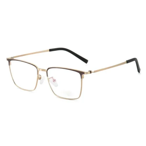 OpteLux OSZ071 gold titanium business square glasses – luxury eyewear for modern executives.