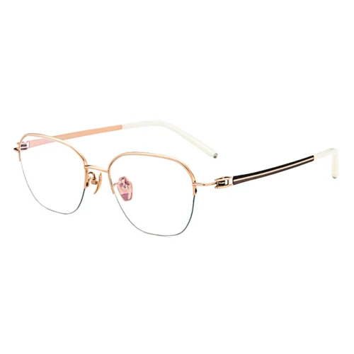 Rose gold OSZ675 titanium round glasses frames refined luxury