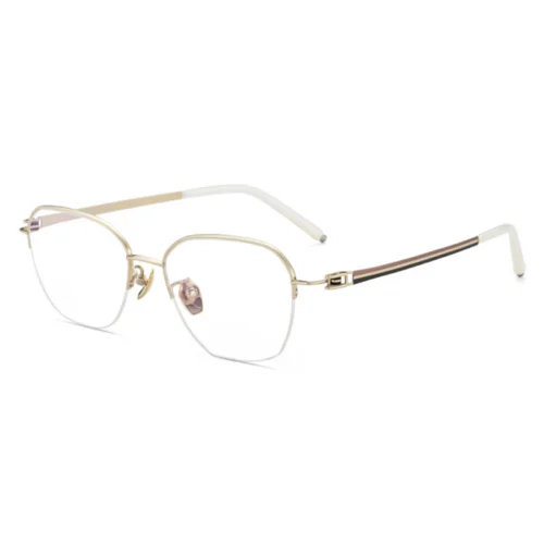 Gold tone OSZ675 titanium round glasses frames luxury edition