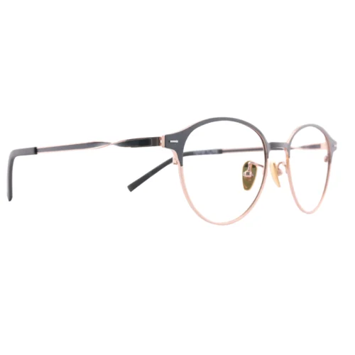 Titanium Boston frame eyewear 45 degree view – OpteLux OSZ636 luxury finish