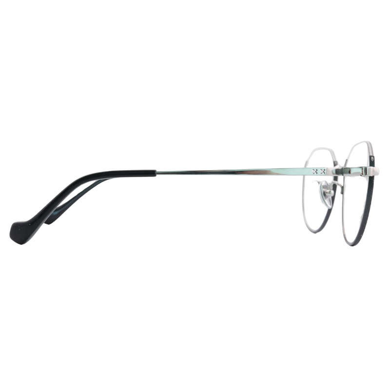 OpteLux OSZCN056 half rim glasses round titanium side profile