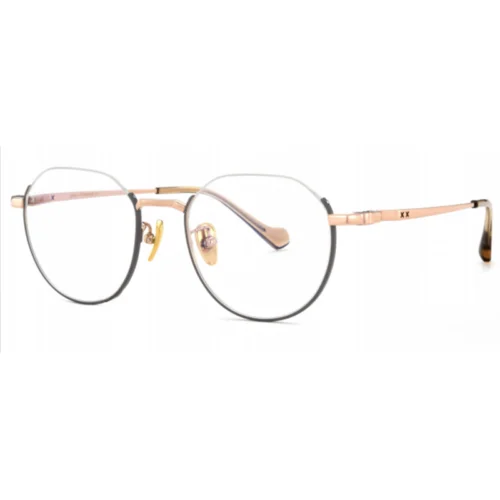Rose gold titanium OpteLux OSZCN056 half rim glasses round model